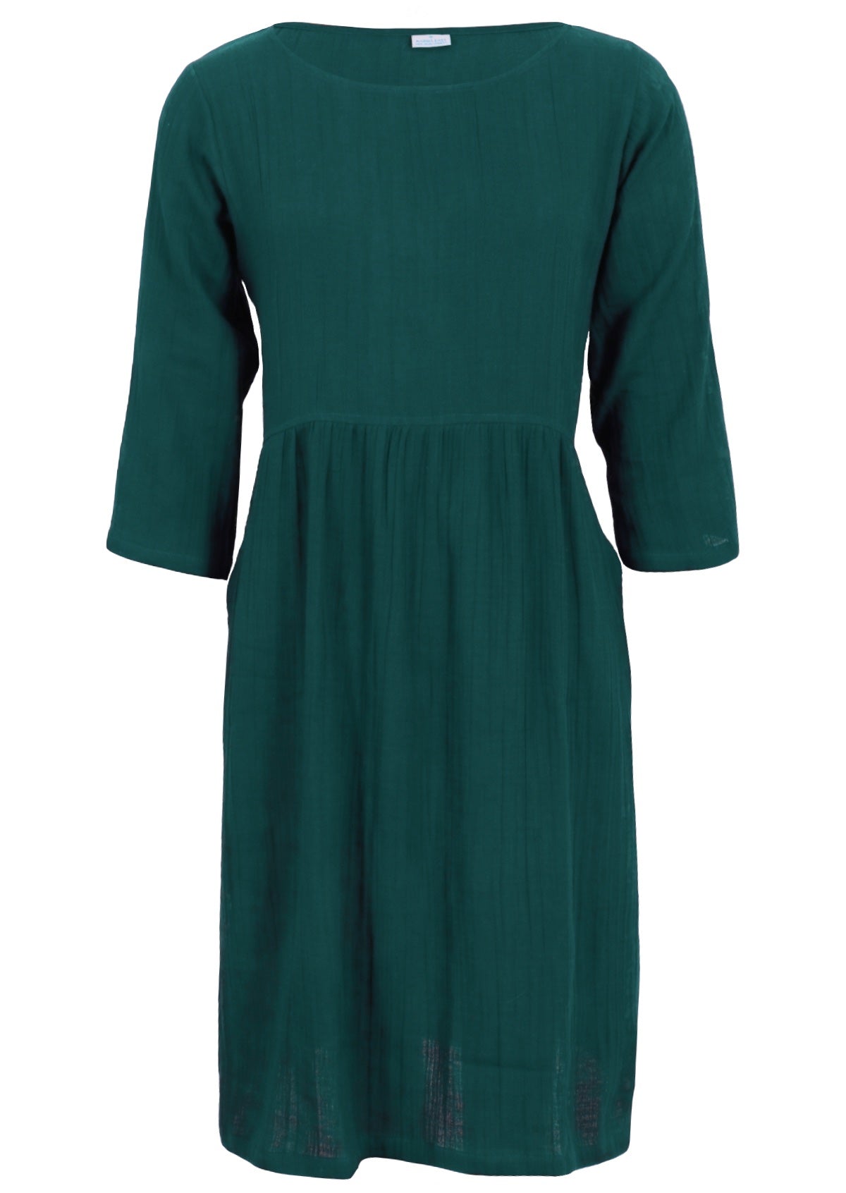 Double layer of cotton gauze dress in deep teal
