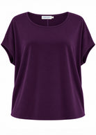 Relaxed fit stretch rayon batwing t-shirt dark purple