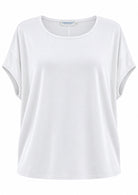 Relaxed fit stretch rayon batwing t-shirt in white
