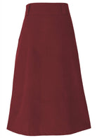 Cabernet red cotton corduroy A-line midi length skirt with belt loops