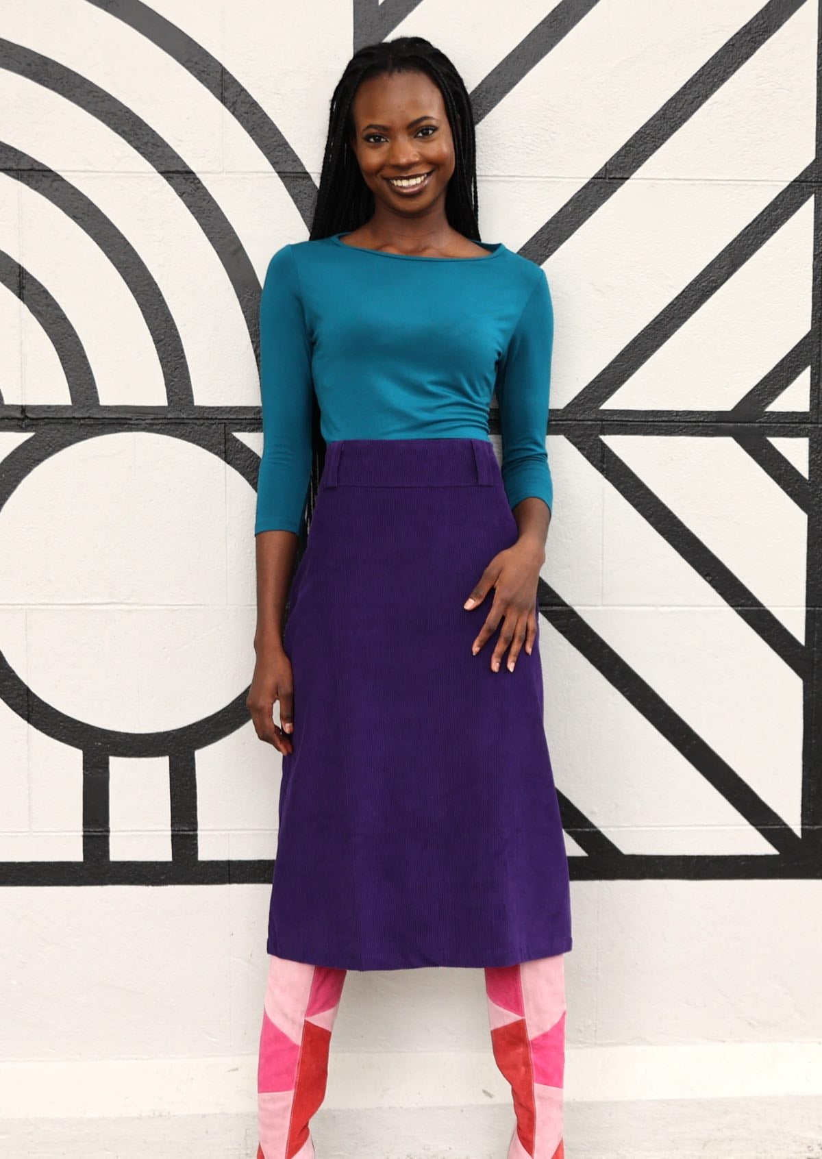 A line midi corduroy skirt hotsell