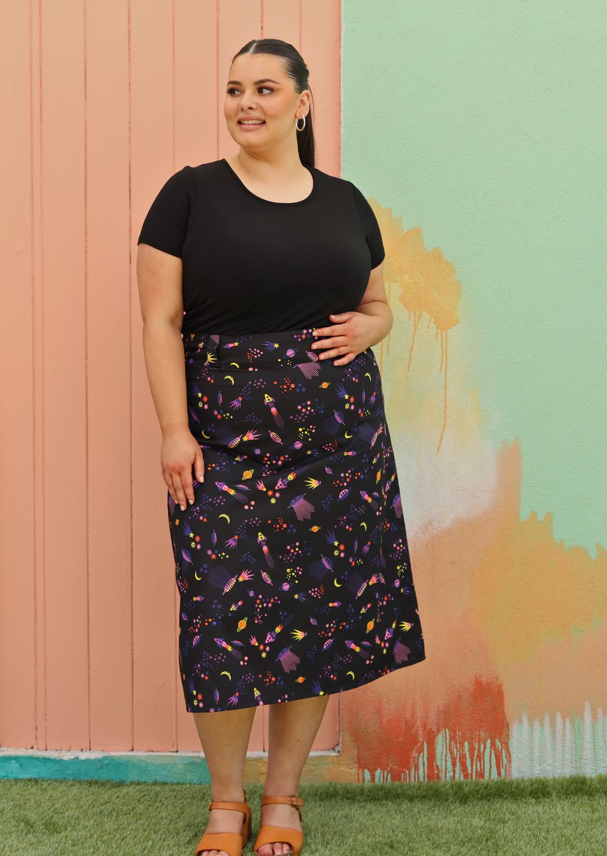 Plus size black outlet skirt australia