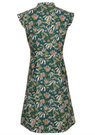 Billie dress Flannel Flower floral dress with dark green background 100 percent cotton retro style back