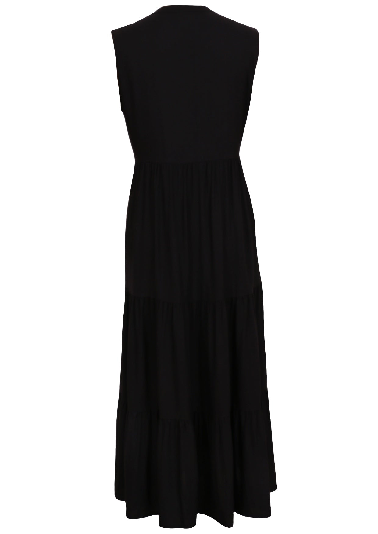 Black Rayon Maxi Dress back view