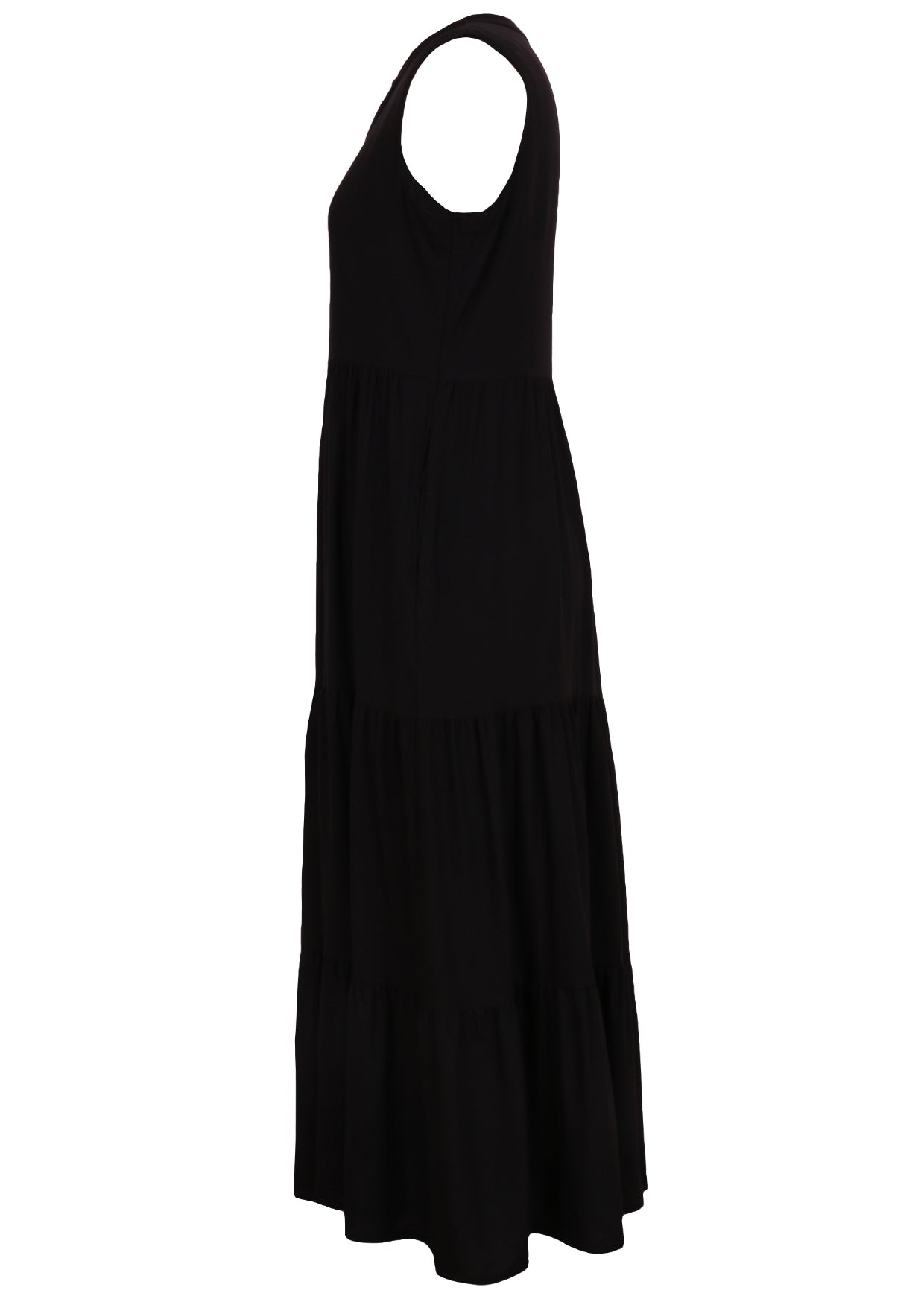 Black Rayon Maxi Dress side view