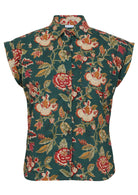 Button up cotton shirt with structured collar, folded cuff sleeves and a box pleat at the centre back