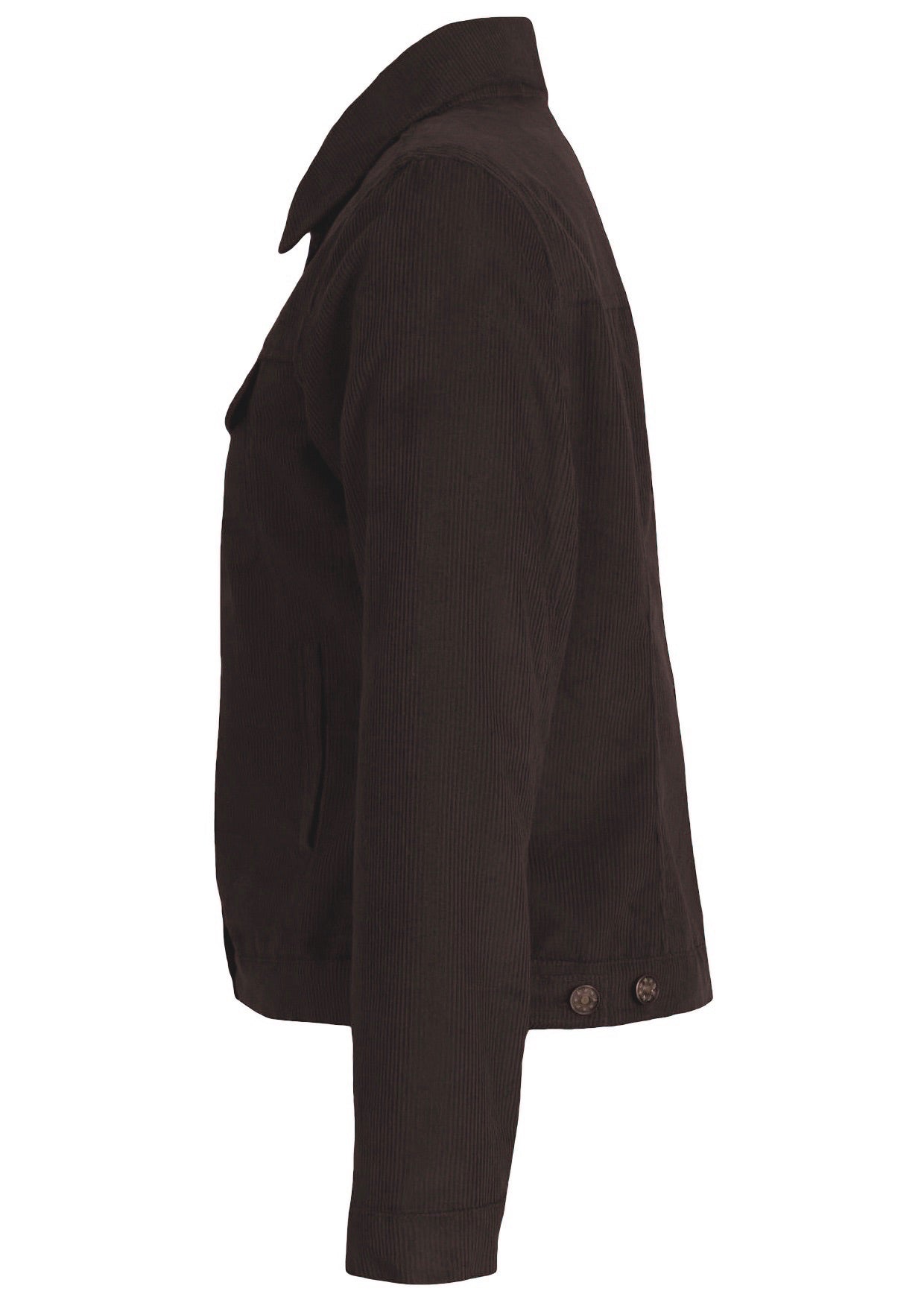 Chocolate brown cotton corduroy jacket with front and breast pockets