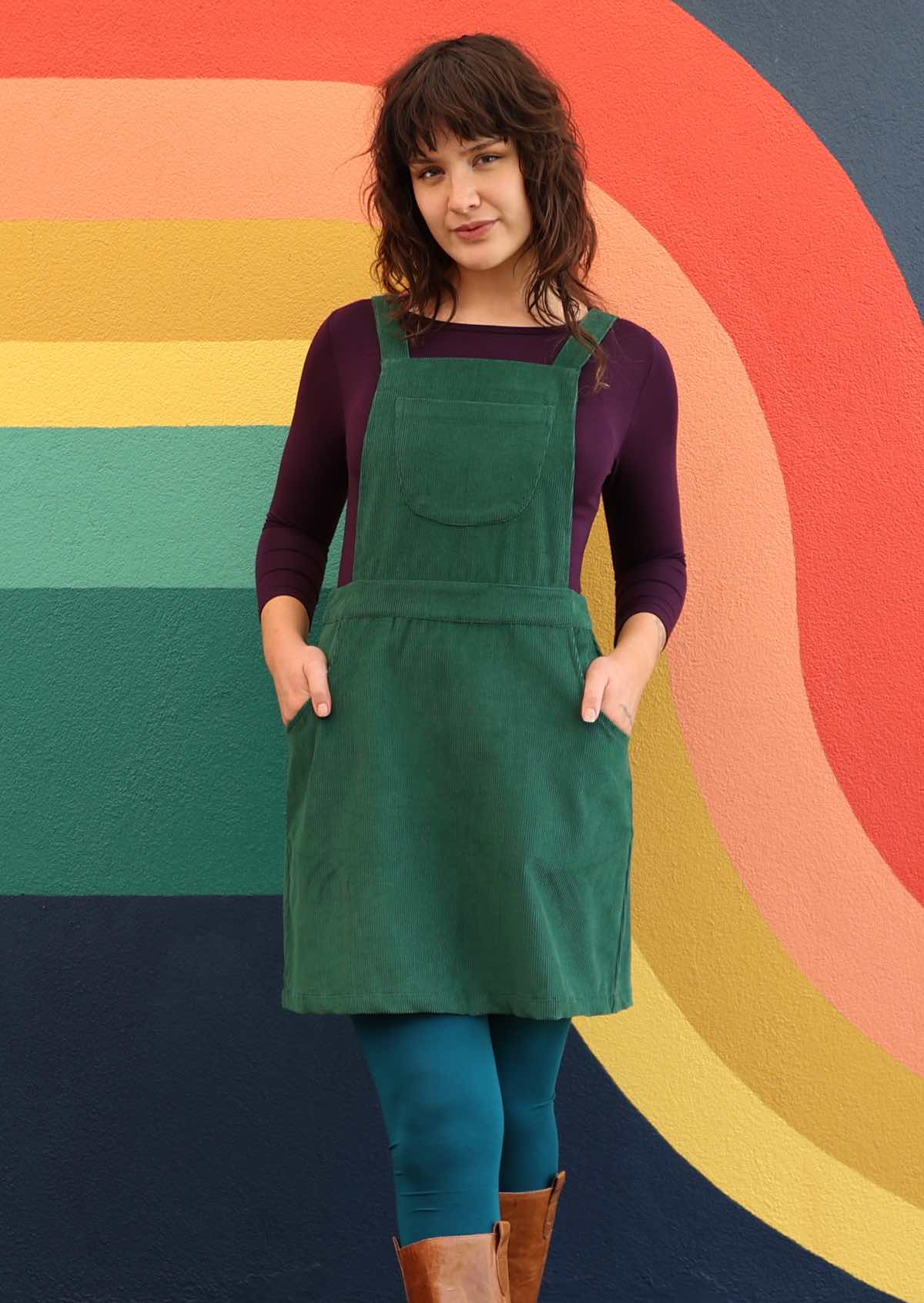 Green overall fashion skirt