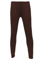 Dark brown soft stretch rayon jersey full length leggings