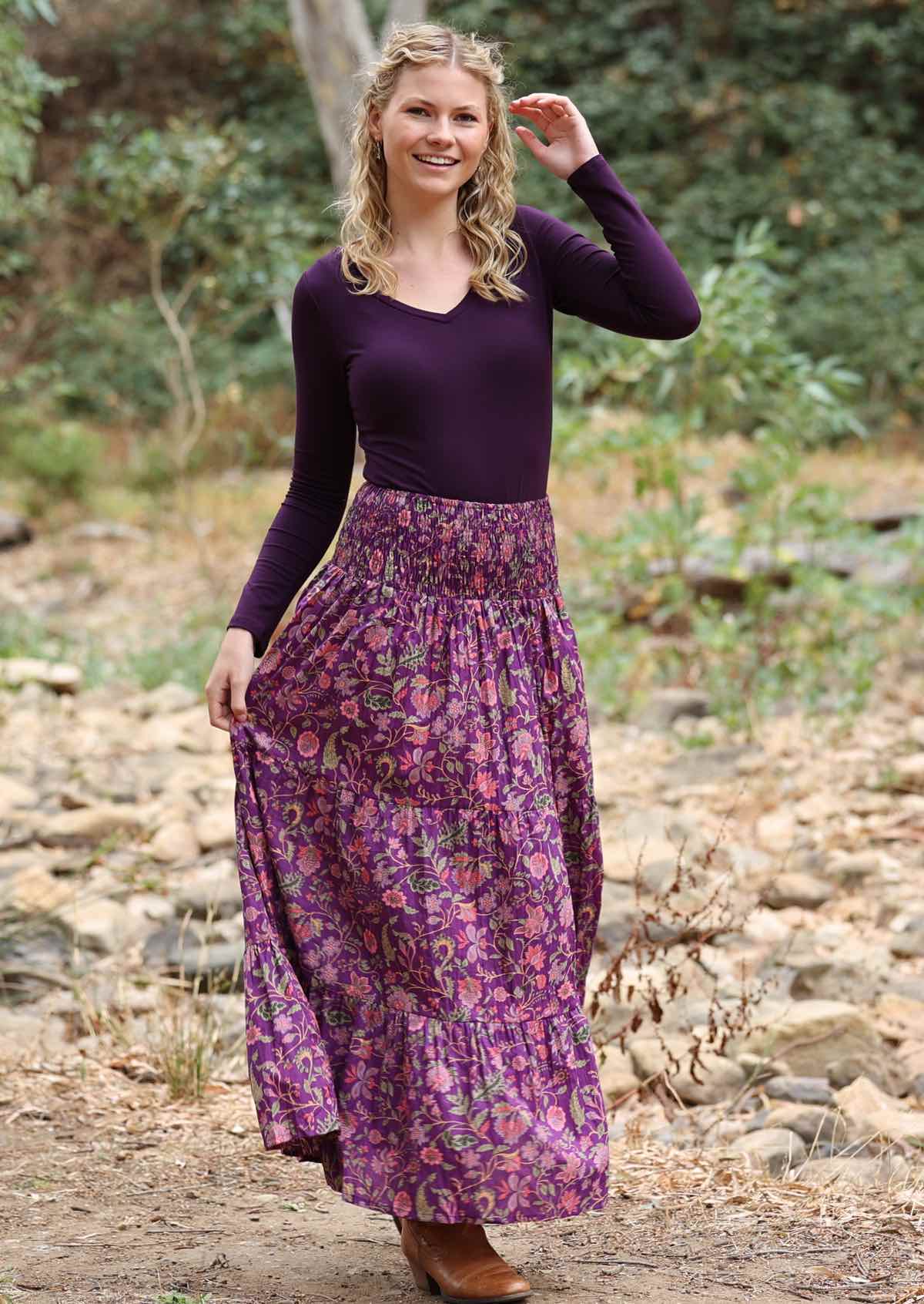 Float through your day in this super comfortable cotton maxi skirt