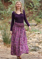 Lightweight cotton maxi skirt with comfortable elastic waistband