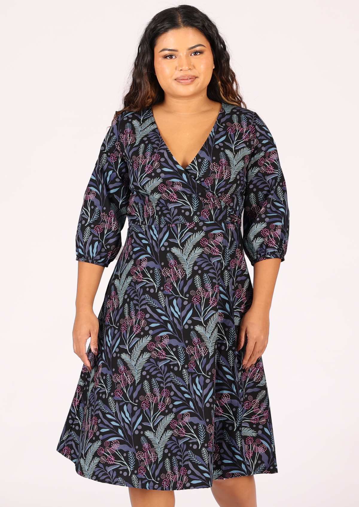 Ella Wrap Dress Obsidian XS 8