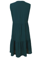 Back view of the Ember Midi Dress Deep Teal in double cotton