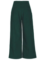 Front view of cotton corduroy wide leg pants with pockets