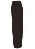 Side view of cotton corduroy wide leg pants with side zip