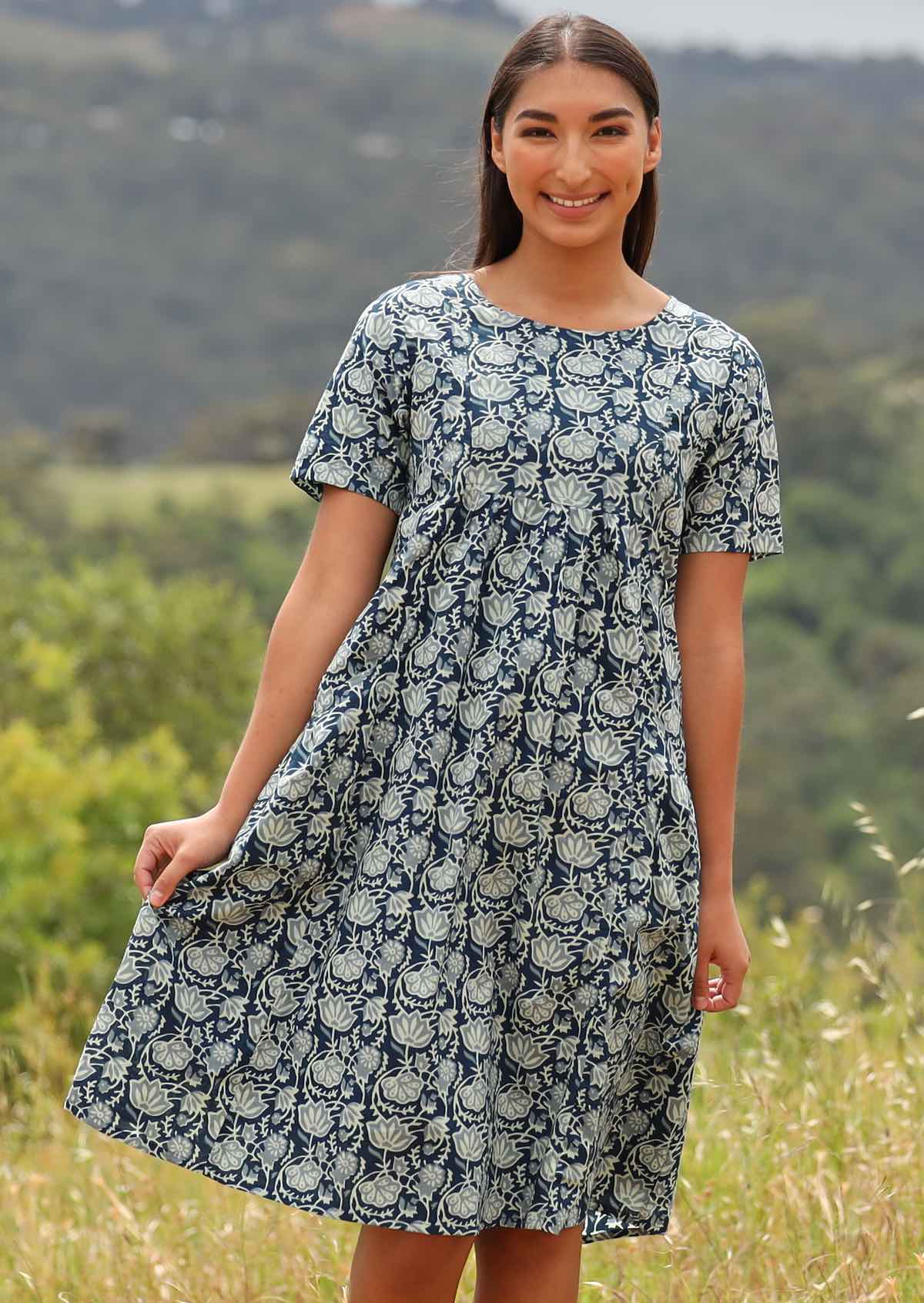 Cotton summer dresses with cheap short sleeves