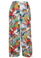 Colorful floral-patterned pants on a white background