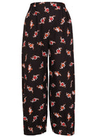 100% cotton boho style wide leg pants with high elasticated waist and pleated ankles