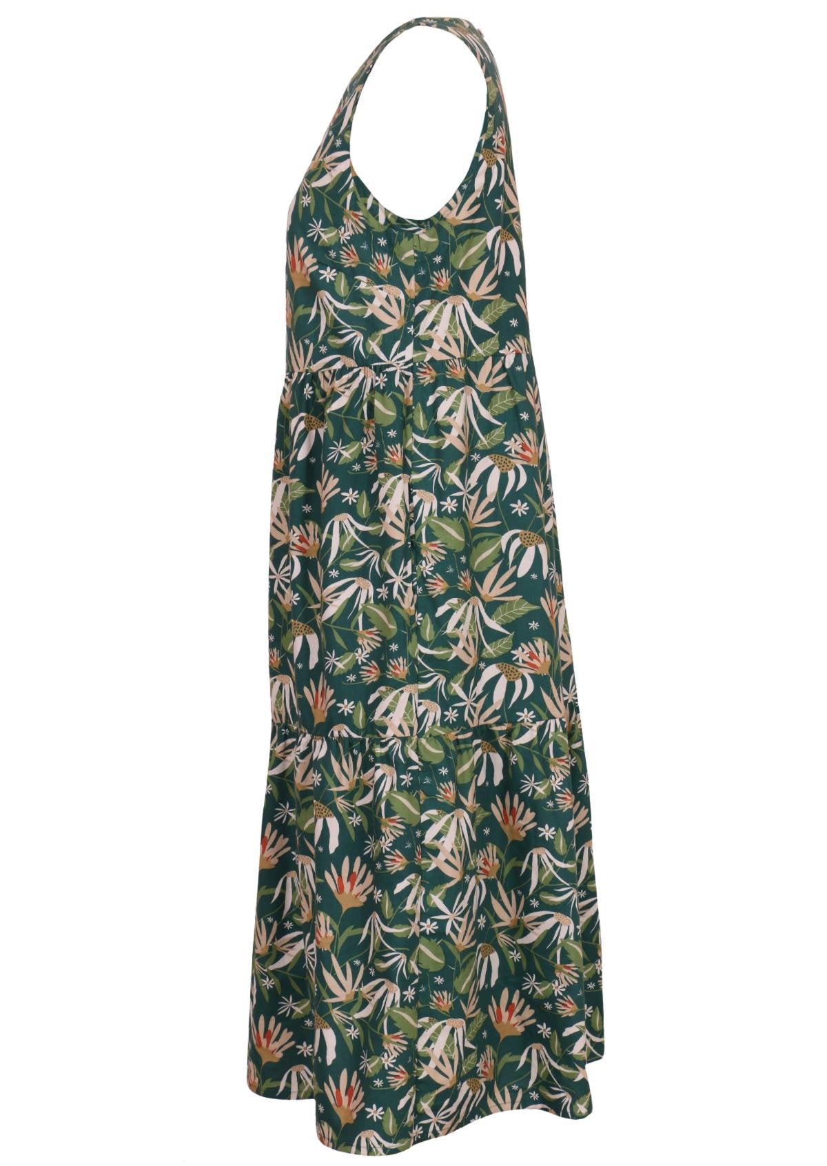 Harper dress Flannel Flower sleeveless dress 100 percent cotton side view 