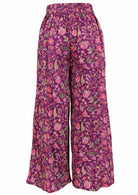 Cotton wide leg pants with elastic at back of waistband for comfort