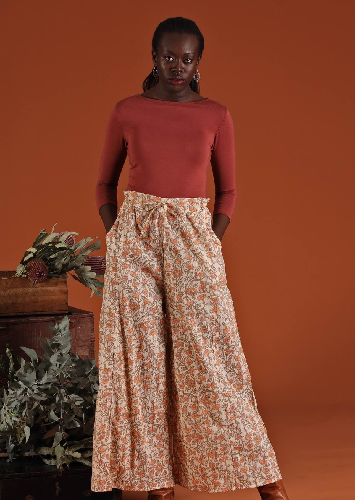 Cotton wide 2024 leg pants