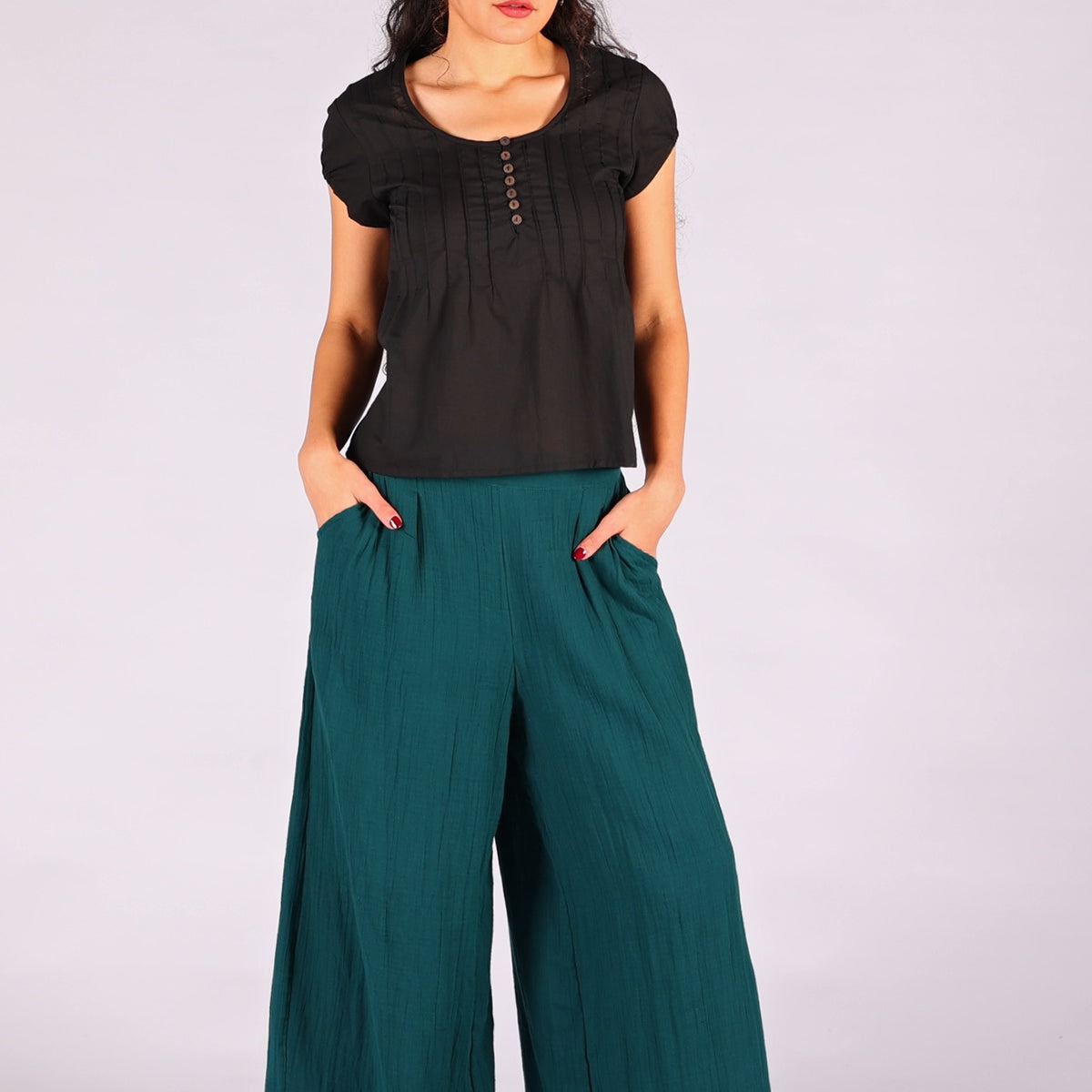 Wide Leg Pant Boho Deep Teal | Karma East Australia