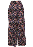 black and floral print 100 percent rayon womens palazzo pants