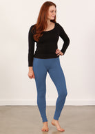 Leggings high waisted full length soft rayon blue | Karma East Australia