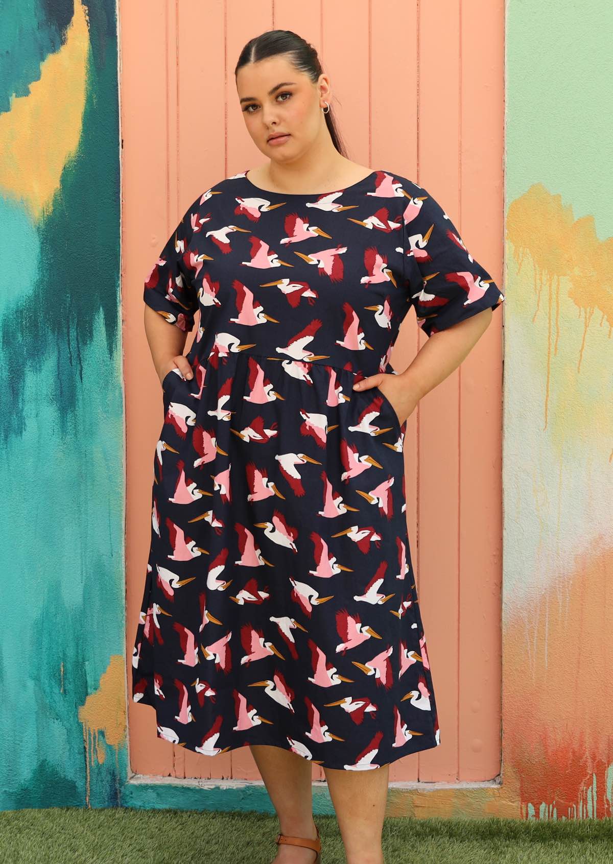 Plus size floral hot sale dress australia