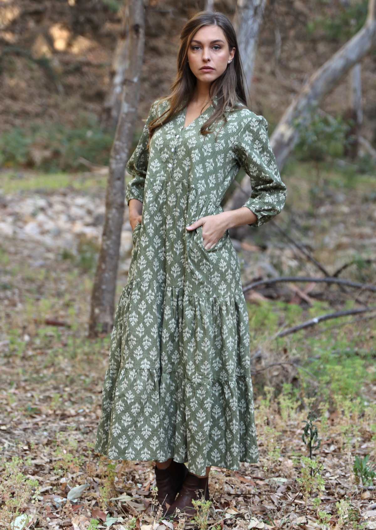 Malli Tiered Maxi Dress L 14