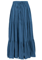 100% cotton skirt in corsair blue shade with elasticated waistband and drawstring