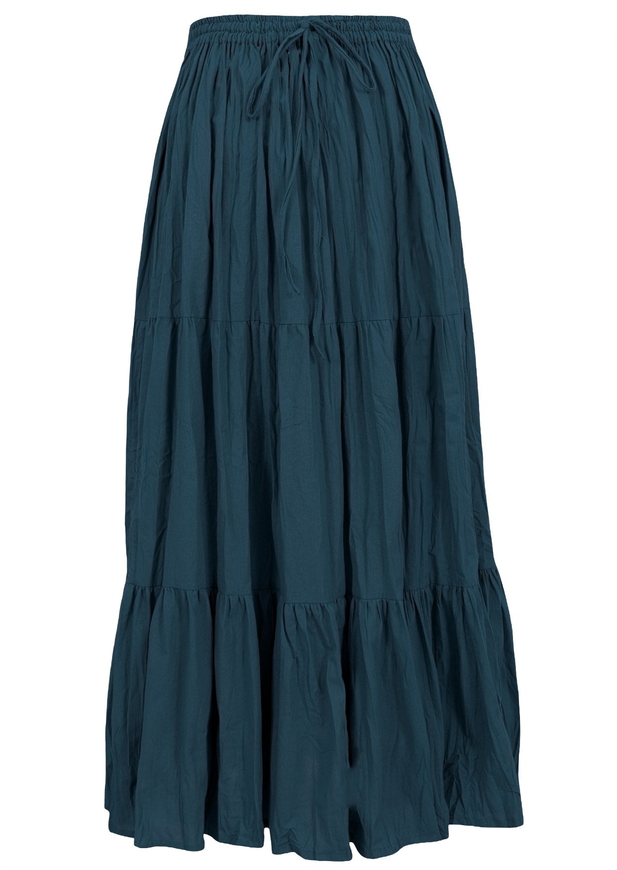 100% cotton Deep Teal skirt with elasticated waistband and drawstring