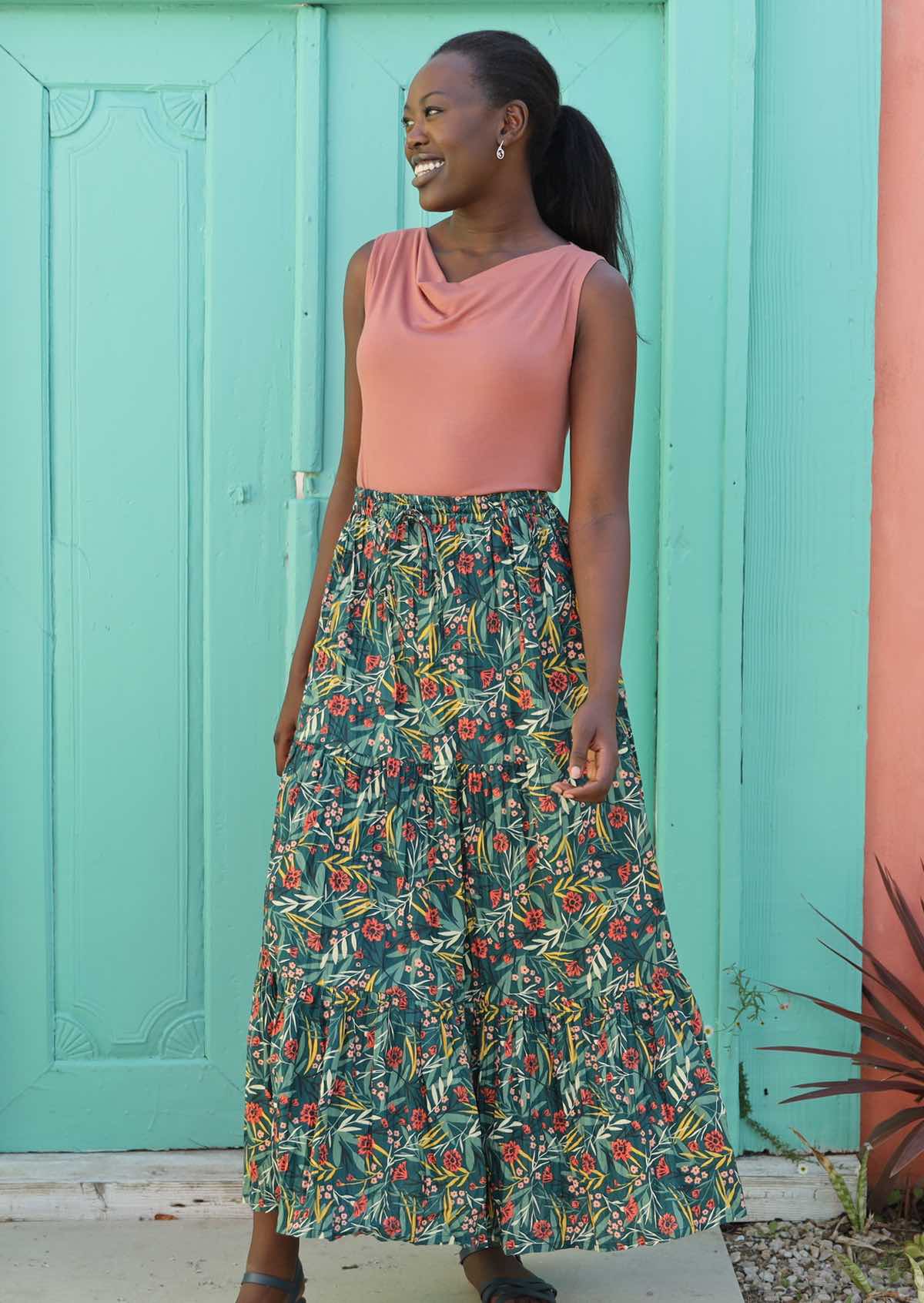 100 cotton shop maxi skirt