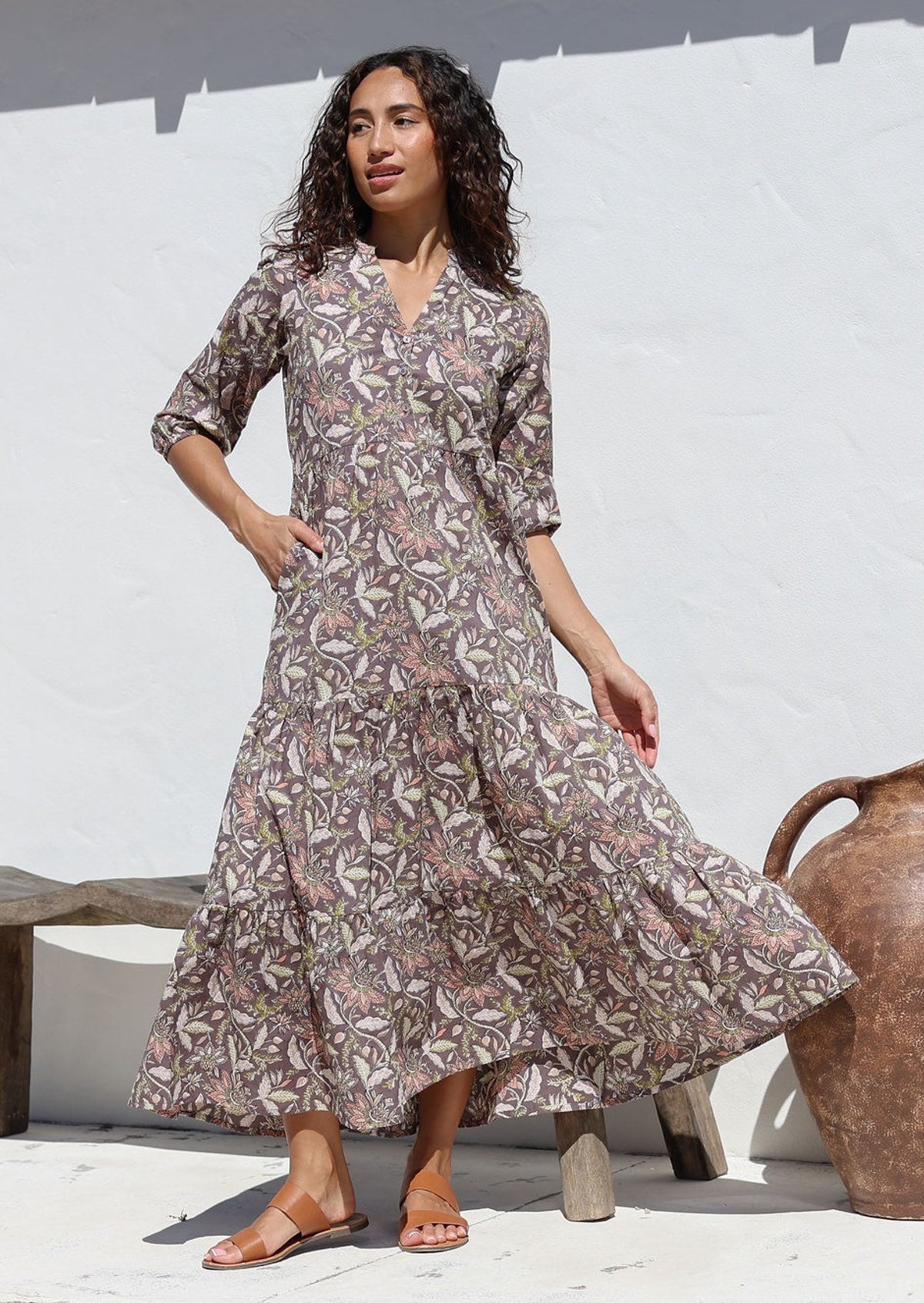 Morialta Tiered Maxi Dress | 100% Cotton Tiered Women's Maxi Dress
