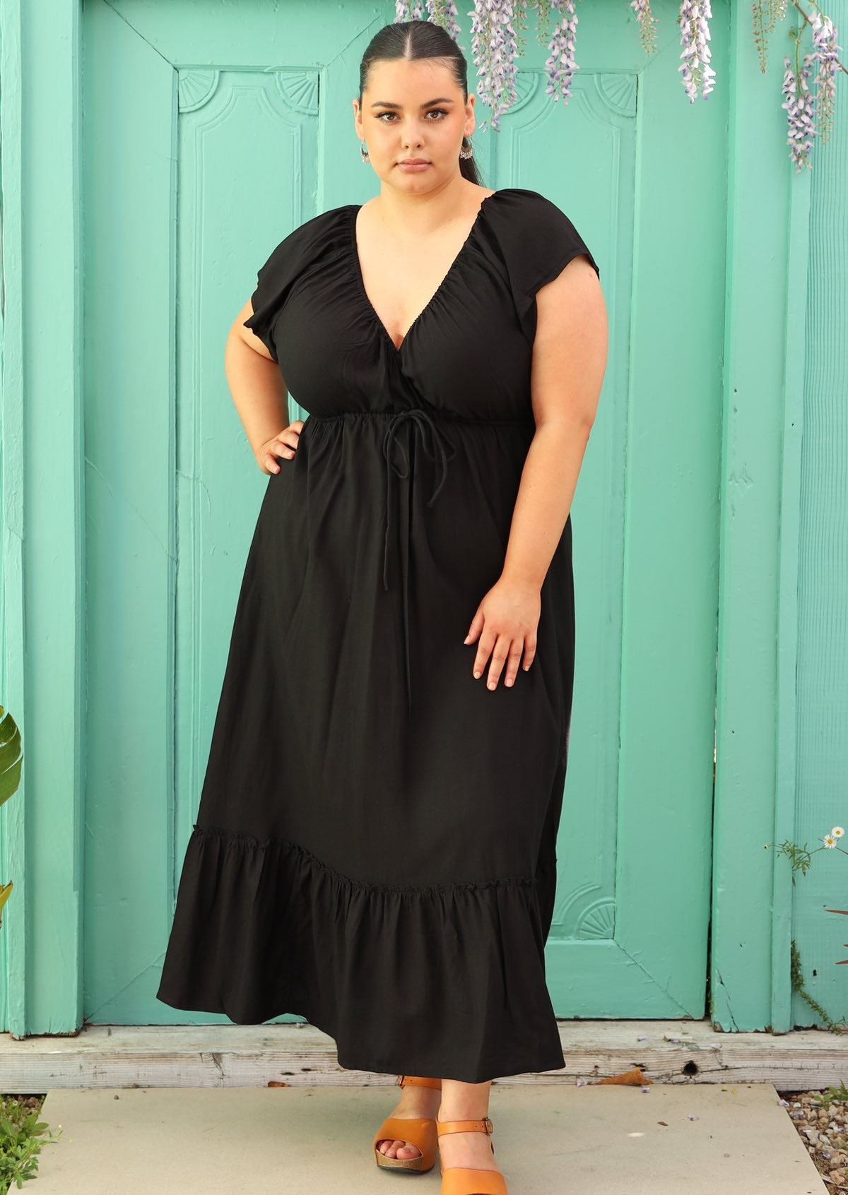 Black floaty maxi clearance dress