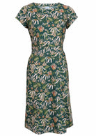 Nina Dress Flannel Flower green floral womens 100 percent cotton sundress with pockets  