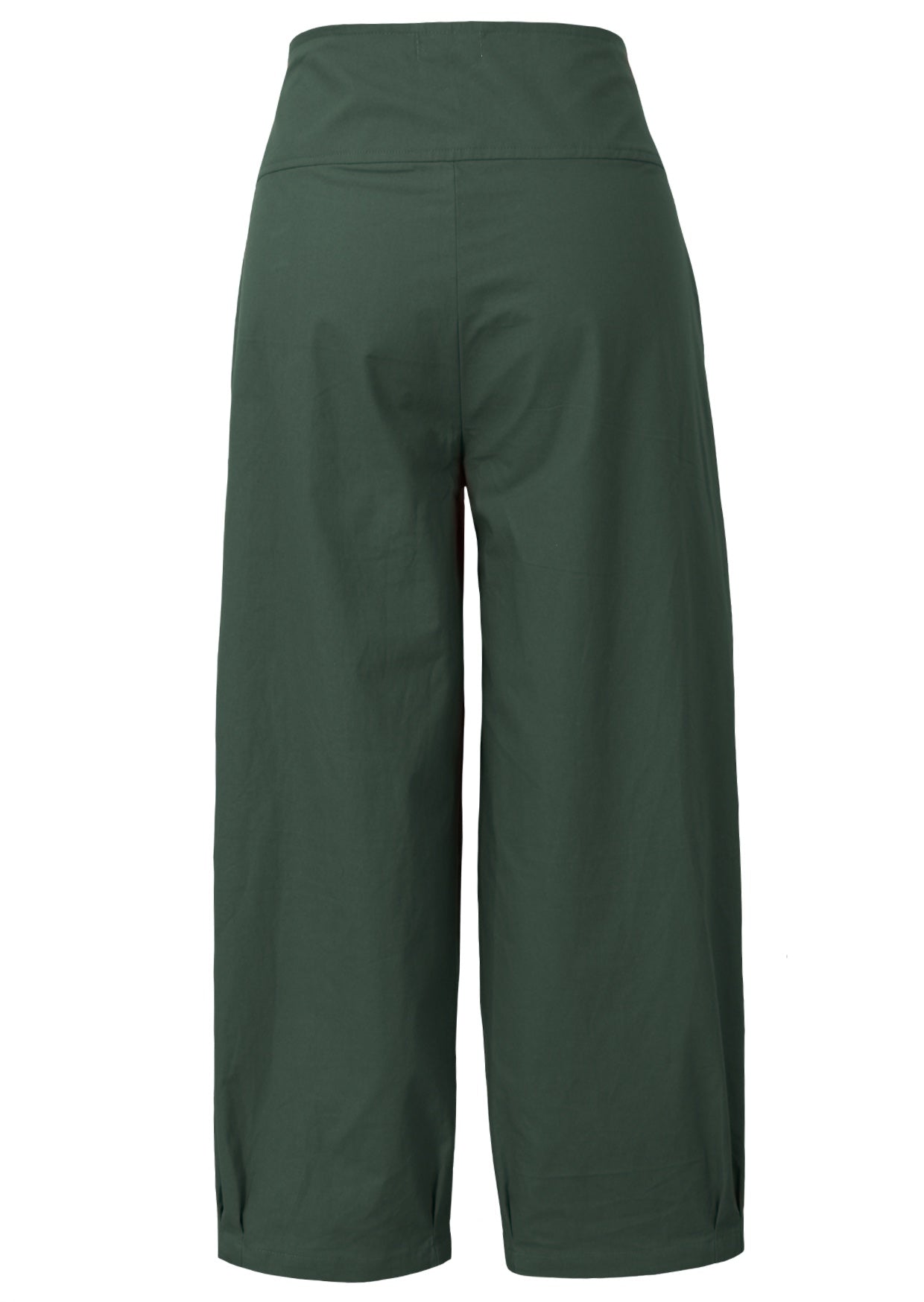100% cotton high waisted wide leg cotton pants with side zipper, pockets and pleated ankles