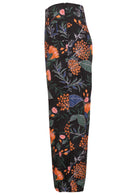 100% cotton high waisted, wide leg cotton pants with side zipper pockets and tapered ankles