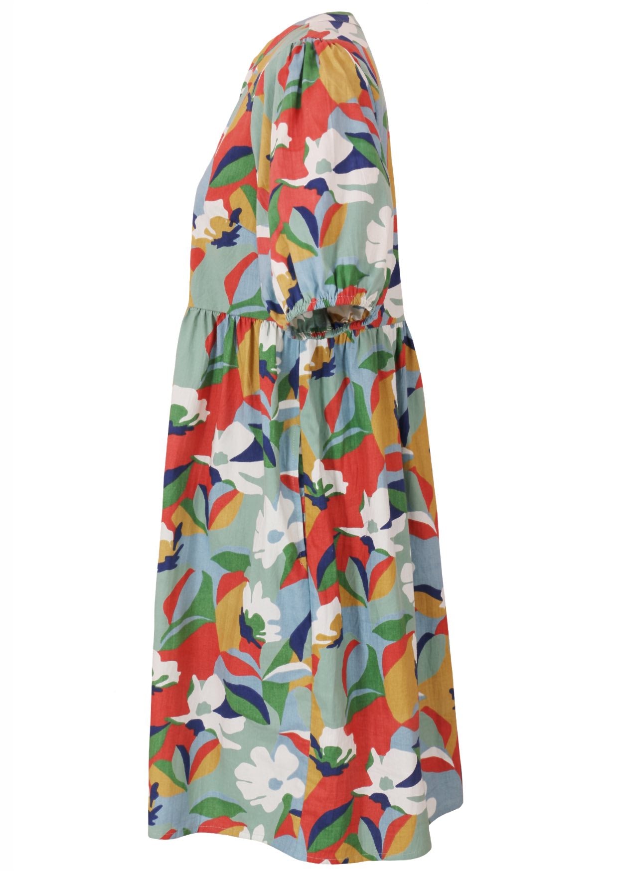 100% cotton dress in retro style floral print with pockets.
