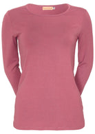 Bubblegum pink stretch rayon long sleeve top