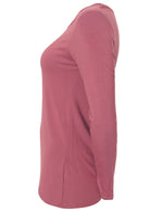 Long sleeve soft stretch rayon top in bubblegum pink