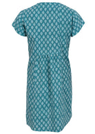 100 percent cotton aqua short sleeve beach dress back