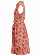 Side view cotton Ursula Dress in Rose print on mannequin