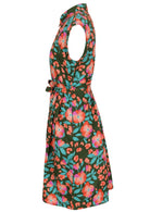 Side view cotton Ursula Dress in Neon Jungle print on mannequin