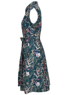 side view cotton Ursula Dress in Verdure print on mannequin