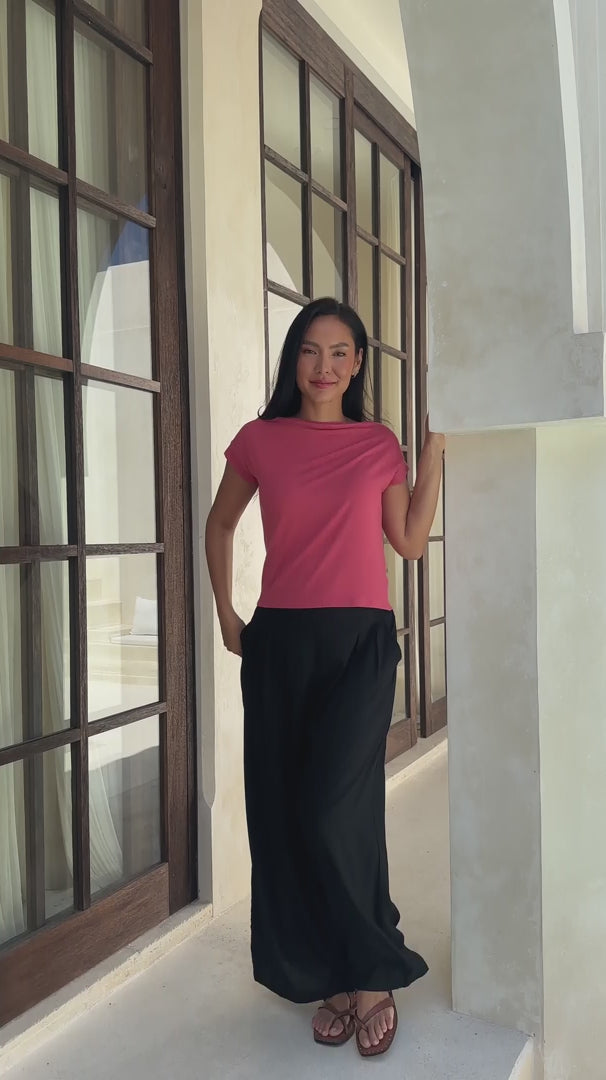 Wide Neck Mod Top Rose Pink video