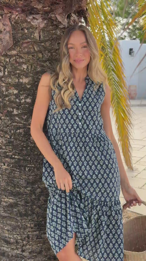 Ember Midi Dress Blue Mango video
