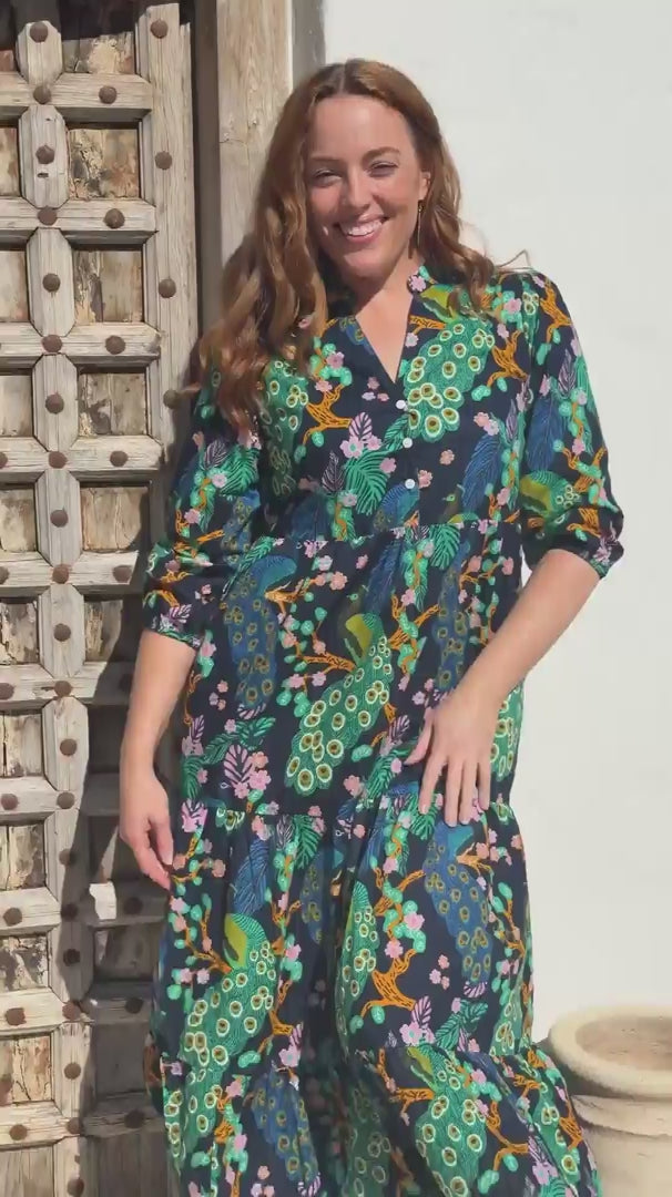 Peacock Tiered Maxi Dress video
