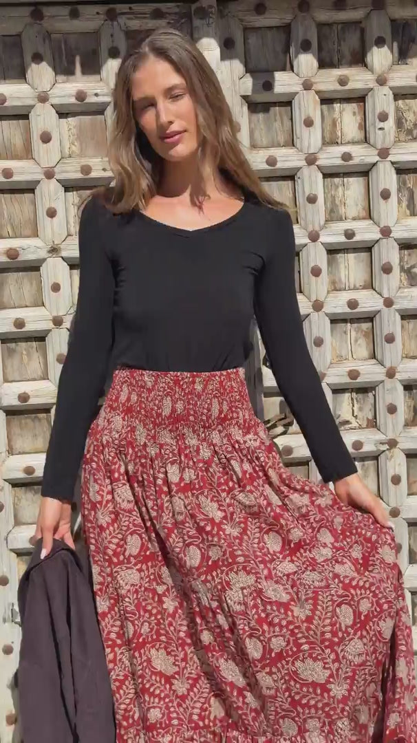 Dawn Maxi Skirt Ochre video