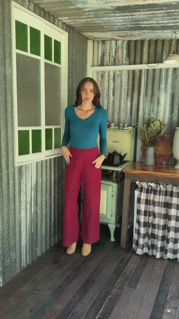 Esta Corduroy Pants Cabernet video